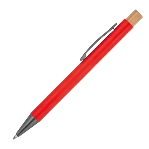 Livepac-Office Kugelschreiber aus recyceltem Aluminium mit Bambusdrücker/Farbe: rot Livepac-Office Kugelschreiber aus recyceltem Aluminium mit Bambusdrücker/Farbe: rot von Livepac-Office