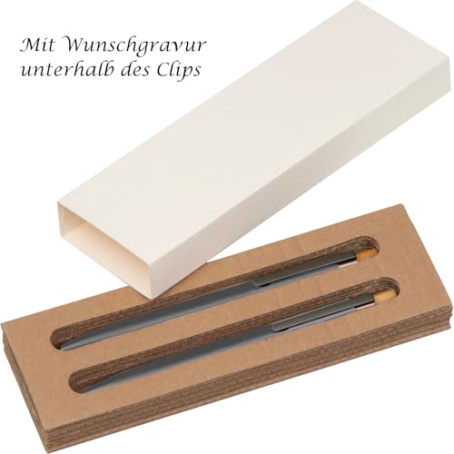 Livepac-Office Metall-Schreibset mit Kugelschreiber und Druckbleistift mit Gravur/anthrazit von Livepac-Office