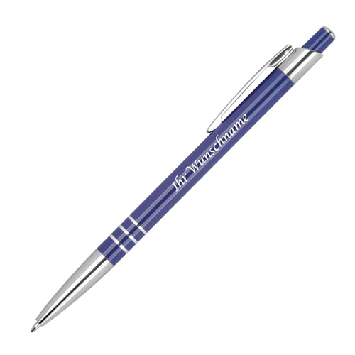 Livepac-Office Schlanker Kugelschreiber aus Metall mit Gravur/Farbe: blau von Livepac-Office