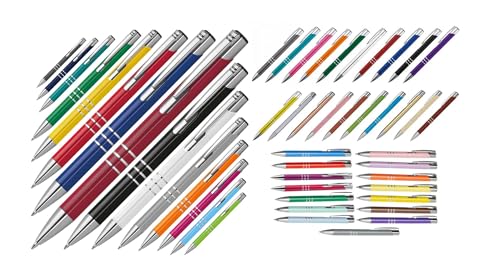 MEGABUNT 50 Metall-Kugelschreiber mit 50 verschiedene Farben von Livepac-Office