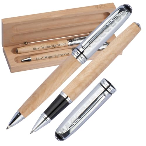 Mark Twain Schreibset aus Holz mit Gravur / Kugelschreiber und Rollerball Mark Twain Schreibset aus Holz mit Gravur / Kugelschreiber und Rollerball von Livepac Office