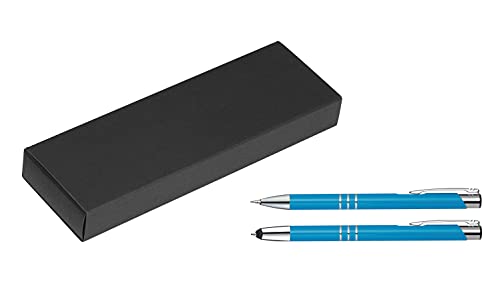 Metall Schreibset / Touchpen Kugelschreiber + Druckbleistift / Farbe: hellblau von Livepac Office