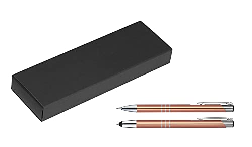 Metall Schreibset / Touchpen Kugelschreiber + Druckbleistift / Farbe: roségold von Livepac Office