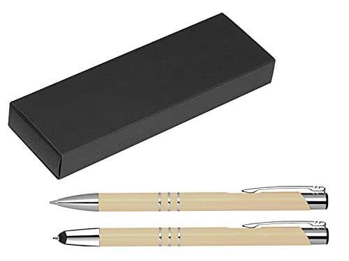 Metall Schreibset / Touchpen Kugelschreiber + Kugelschreiber / Farbe: elfenbein Metall Schreibset / Touchpen Kugelschreiber + Kugelschreiber / Farbe: elfenbein von Livepac Office