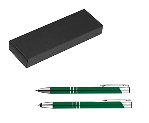 Metall Schreibset / Touchpen Kugelschreiber + Kugelschreiber / Farbe: grün von Livepac Office