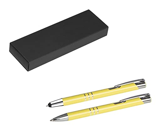 Metall Schreibset / Touchpen Kugelschreiber + Kugelschreiber / pastell gelb Metall Schreibset / Touchpen Kugelschreiber + Kugelschreiber / pastell gelb von Livepac-Office