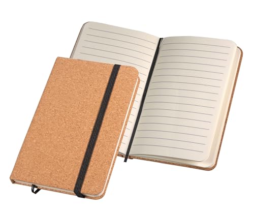 Notizbuch / aus Kork / Größe: 90 x 140mm (ca. DIN A6) / 160 linierte Seiten von Livepac-Office