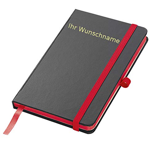 Notizbuch mit Gravur / DIN A6 / 160 S. / liniert / PU Hardcover / Farbe: rot von Livepac-Office