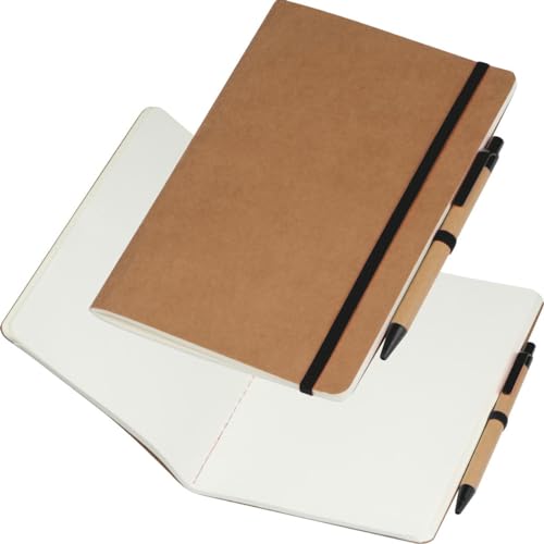 Recyceltes Notizheft / DIN A5 / 120 blanco Seiten / Farbe: braun-schwarz von Livepac-Office