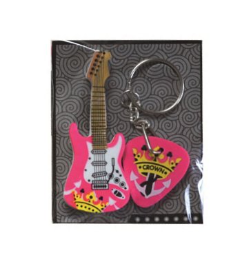 Schlüsselanhänger Radiergummi / Radierer "Gitarre" / Farbe: pink von Livepac-Office