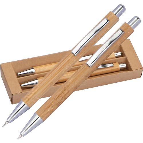 Schreibset aus Bambus / Kugelschreiber und Druckbleistift Schreibset aus Bambus / Kugelschreiber und Druckbleistift von Livepac-Office