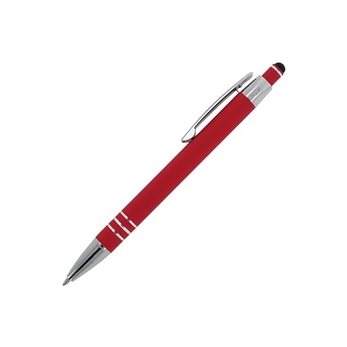 Touchpen Kugelschreiber / aus Metall / mit Soft-Touch / Farbe: rot von Livepac-Office