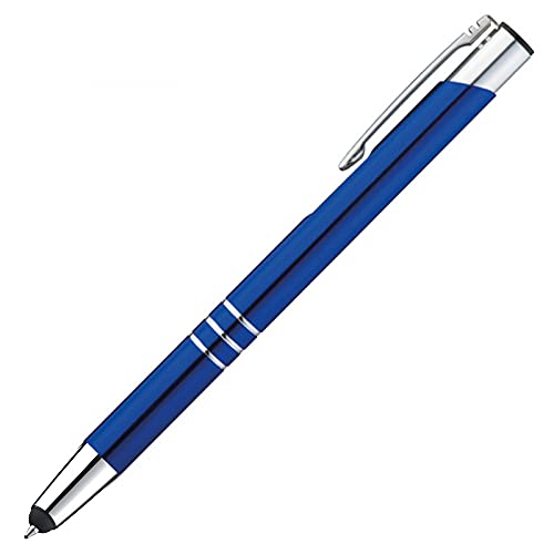 Touchpen Kugelschreiber aus Metall / Farbe: blau von Livepac Office