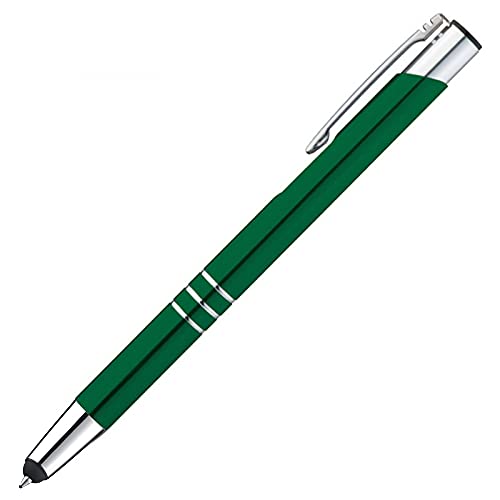 Touchpen Kugelschreiber aus Metall / Farbe: grün von Livepac Office