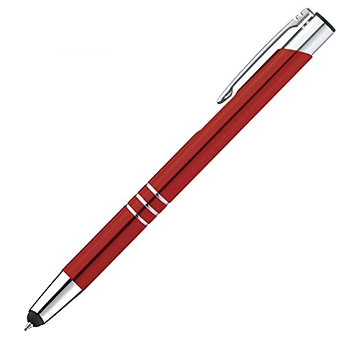 Touchpen Kugelschreiber aus Metall / Farbe: rot von Livepac Office