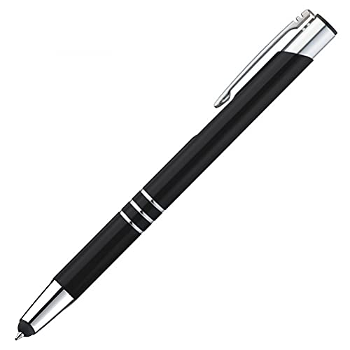 Touchpen Kugelschreiber aus Metall / Farbe: schwarz von Livepac Office