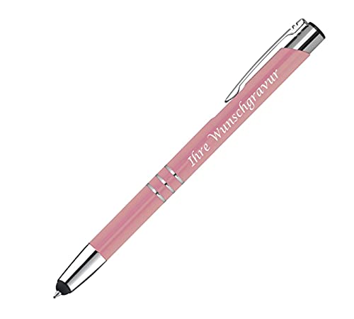 Touchpen Kugelschreiber aus Metall mit Gravur / Farbe: rosé Touchpen Kugelschreiber aus Metall mit Gravur / Farbe: rosé von Livepac-Office