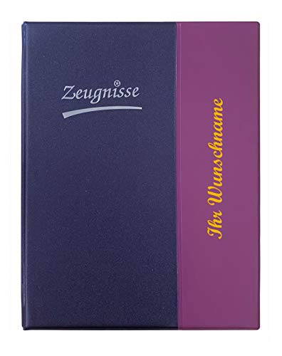 Zeugnismappe mit Namensgravur - Zeugnisringbuch A4 mit 10 Hüllen - metallic lila Zeugnismappe mit Namensgravur - Zeugnisringbuch A4 mit 10 Hüllen - metallic lila von Livepac-Office