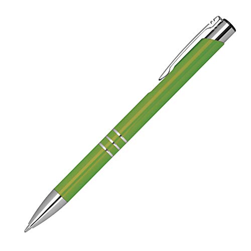 10 Kugelschreiber aus Metall / Farbe: hellgrün von LivepacOffice