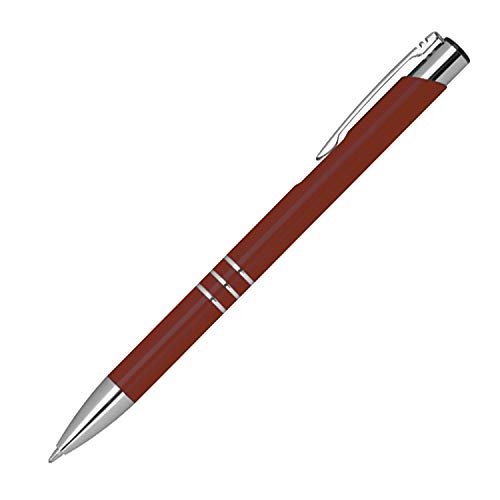 20 Kugelschreiber aus Metall / Farbe: bordeaux von LivepacOffice