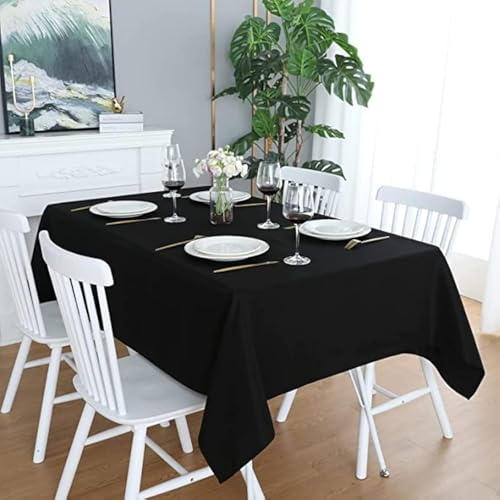 LivinEase Tischdecke 140 x 200 cm – Schwarz Rechteckige Tischdecke aus Baumwollmischung 250 g/m² für 4- bis 6-Sitzer-Tisch – Elegante drapierte Tischdecke für den Weihnachtstisch LivinEase Tischdecke 140 x 200 cm – Schwarz Rechteckige Tischdecke aus Baumwollmischung 250 g/m² für 4- bis 6-Sitzer-Tisch – Elegante drapierte Tischdecke für den Weihnachtstisch von LivinEase