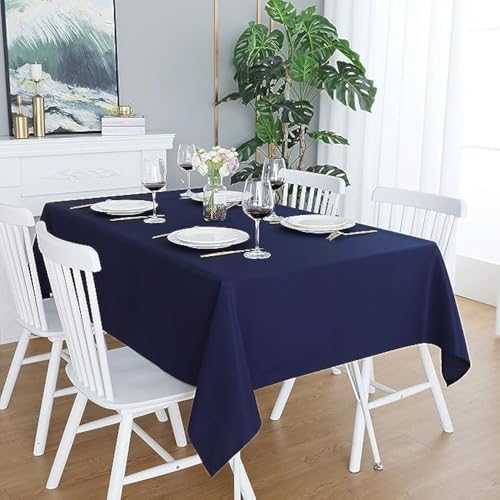 LivinEase Tischdecke 140 x 240 cm – Marine Rechteckige Tischdecke aus Baumwollmischung 250 g/m² für 6- bis 10-Sitzer-Tisch – Elegante drapierte Tischdecke für den Weihnachtstisch LivinEase Tischdecke 140 x 240 cm – Marine Rechteckige Tischdecke aus Baumwollmischung 250 g/m² für 6- bis 10-Sitzer-Tisch – Elegante drapierte Tischdecke für den Weihnachtstisch von LivinEase