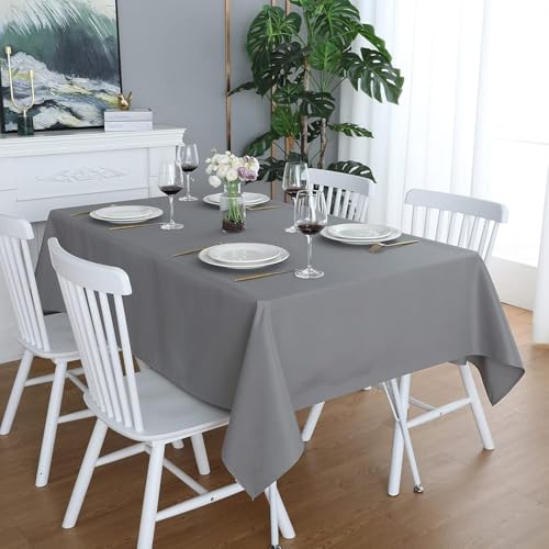 LivinEase Tischdecke 140 x 300 cm – Grau Rechteckige Tischdecke aus Baumwollmischung 250 g/m² für 8- bis 12-Sitzer-Tisch – Elegante drapierte Tischdecke für den Weihnachtstisch LivinEase Tischdecke 140 x 300 cm – Grau Rechteckige Tischdecke aus Baumwollmischung 250 g/m² für 8- bis 12-Sitzer-Tisch – Elegante drapierte Tischdecke für den Weihnachtstisch von LivinEase