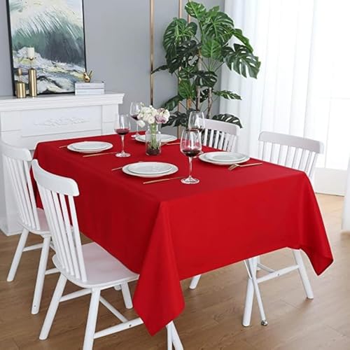 LivinEase Tischdecke 140 x 240 cm – Rot Rechteckige Tischdecke aus Baumwollmischung 250 g/m² für 6- bis 10-Sitzer-Tisch – Elegante drapierte Tischdecke für den Weihnachtstisch LivinEase Tischdecke 140 x 240 cm – Rot Rechteckige Tischdecke aus Baumwollmischung 250 g/m² für 6- bis 10-Sitzer-Tisch – Elegante drapierte Tischdecke für den Weihnachtstisch von LivinEase