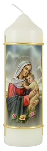 LivuX Marienkerze „Madonna mit Kind“ Eierschale 16,5 cm x 5 cm – Stumpenkerze Paraffinwachs, ca. 40 Std. Brenndauer – Symbol mütterliche Liebe, Schutz, ideal für Andacht & spirituelle Geschenke 1059 LivuX Marienkerze „Madonna mit Kind“ Eierschale 16,5 cm x 5 cm – Stumpenkerze Paraffinwachs, ca. 40 Std. Brenndauer – Symbol mütterliche Liebe, Schutz, ideal für Andacht & spirituelle Geschenke 1059 von LivuX