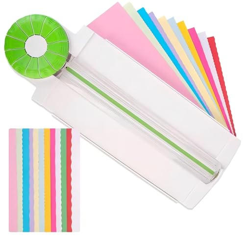 Papierschneider, 12- in- 1 Papierschneidemaschine Schnittbereich 1-300 mm mit Erhältlich in 12 verschiedenen Formen, Papier Schneidegerät für Sammelalben, Karten, Fotoalbum, Büro, Schule, Zuhause von Liwankaqi
