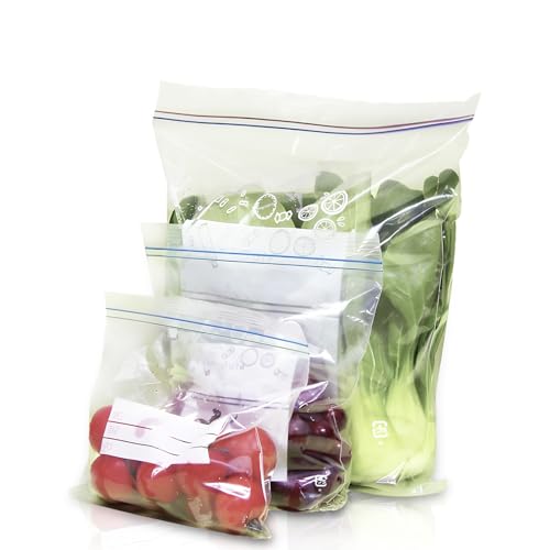 Liwein 70 Stück Gefrierbeutel, Wiederverwendbare Gefrierbeutel, Versiegelte Beutel zur Aufbewahrung von Lebensmitteln, Gefrierbeutel, Druckverschlussbeutel(S×20 M×30 L×20) von Liwein