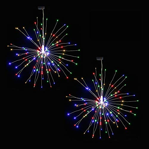 Lixada Feuerwerk LED Licht, 150 LEDs Weihnachten Lichterketten mit Fernbedienung dekorative hängende Starburst Lampe für Indoor Outdoor Home Parties Hochzeit Hofgarten (Mehrfarbig) von Lixada