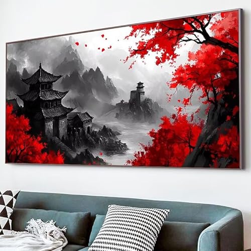 5D Diamond Painting Ahorn, Diamond Painting Erwachsene Palast Diamant Bilder Arts Craft 60x120cm DIY Runder Vollbohrer Diamanten Malerei Stickerei Kreuzstich Bastelset für Haus Deko Geschenk XJ-692 von Lixfagng