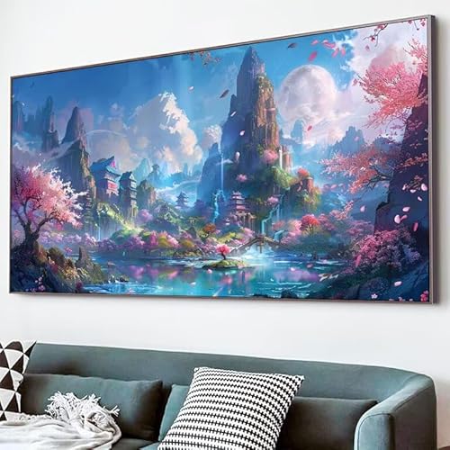 5D Diamond Painting Palast, Diamond Painting Erwachsene Kirschblüten Diamant Bilder Arts Craft 100x220cm DIY Runder Vollbohrer Diamanten Malerei Stickerei Kreuzstich Bastelset für Haus Deko XJ-688 5D Diamond Painting Palast, Diamond Painting Erwachsene Kirschblüten Diamant Bilder Arts Craft 100x220cm DIY Runder Vollbohrer Diamanten Malerei Stickerei Kreuzstich Bastelset für Haus Deko XJ-688 von Lixfagng
