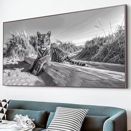5D Diamond Painting Tier, Diamond Painting Erwachsene Tiger Diamant Bilder Arts Craft 60x120cm DIY Runder Vollbohrer Diamanten Malerei Stickerei Kreuzstich Bastelset für Haus Deko, Geschenke XJ-680 von Lixfagng