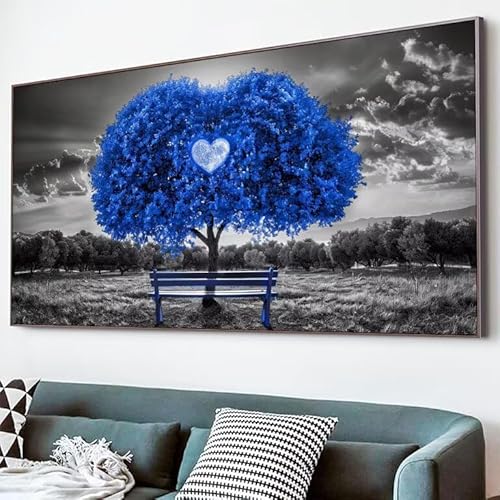 5D Stuhl Diamond Painting XXL 70x140cm, Diamond Painting Erwachsene Kinder Bilder Baum Mosaikherstellung, DIY Runder Vollbohrer Diamanten Malerei Stickerei Kreuzstich Set für Home Wand Dekor XJ-633 von Lixfagng