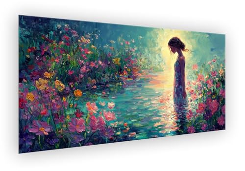 Blume Malen Nach Zahlen Erwachsene,See (1) Malen Nach Zahlen,DIY Paint by Numbers Handgemalt Ölgemälde Kit Mit Pinseln und Acrylfarbe Knitterfreie Leinwand Kit für Wanddeko Ohne Rahmen 40x80cm XD-895 von Lixfagng