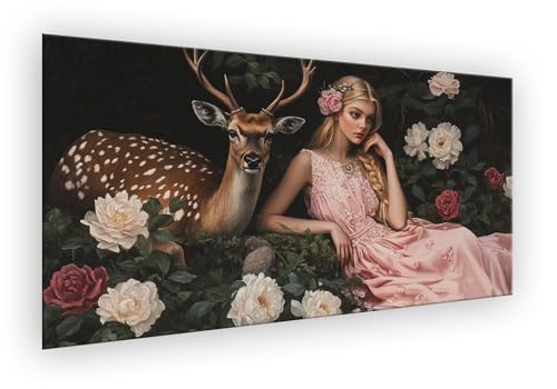Frau Malen Nach Zahlen Erwachsene, Sikahirsch Malen Nach Zahlen 40x80cm Paint by Numbers DIY Handgemalt Ölgemälde Mit Pinseln und Acrylfarbe Kit für Wanddeko, Geschenke für Frauen Ohne Rahmen XD-850 von Lixfagng