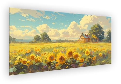 Kabine Malen Nach Zahlen Erwachsene, Sonnenblume Malen Nach Zahlen 35x70cm Paint by Numbers DIY Handgemalt Ölgemälde Kit Mit Pinseln und Acrylfarbe Kit für Wanddeko Frauen Geschenke Ohne Rahmen XD-420 von Lixfagng