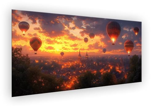 Landschaft Malen Nach Zahlen Erwachsene, Heißluftballon Malen Nach Zahlen 100x200cm Paint by Numbers DIY Handgemalt Ölgemälde Mit Pinseln und Acrylfarbe Kit für Wanddeko Geschenke Ohne Rahmen XD-422 von Lixfagng