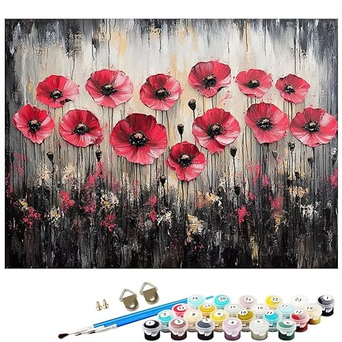 Malen Nach Zahlen Erwachsene Anlage Blume Malen Nach Zahlen DIY Paint by Numbers Kit für Anfänger und Erwachsene mit 3 Pinseln und Acrylfarben für Deko Wohnzimmer Geschenk,Ohne Rahmen 90 x 120 CM L8-5 von Lixfagng