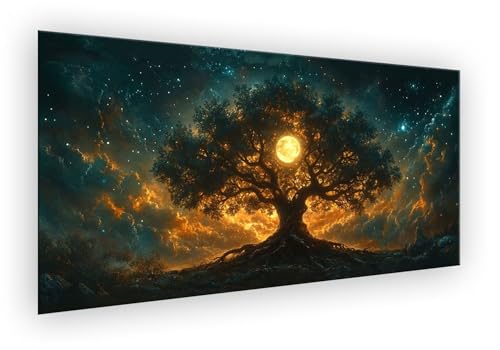 Malen Nach Zahlen Erwachsene Baum, Malen Nach Zahlen Anlage Paint by Numbers DIY Handgemalt Ölgemälde Kit Mit 3 - Pinseln und Acrylfarbe Knitterfreie Leinwand Kit Geschenk für Wanddeko 35x70cm XD-407 von Lixfagng