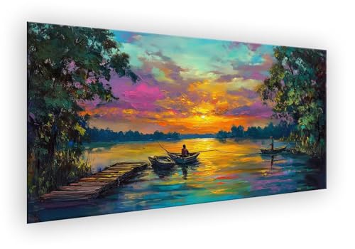 Malen Nach Zahlen Erwachsene Boot, Malen Nach Zahlen Pier Paint by Numbers DIY Handgemalt Ölgemälde Kit Mit 3 - Pinseln und Acrylfarbe Knitterfreie Leinwand Kit Geschenk für Wanddeko 100x200cm XD-865 von Lixfagng