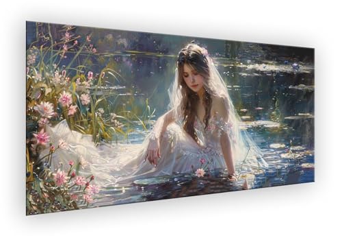 Malen Nach Zahlen Erwachsene Braut, Blume Malen Nach Zahlen DIY Paint by Numbers Handgemalt Ölgemälde Kit Mit 3 - Pinseln und Acrylfarbe knitterfreie leinwand Kit für Wanddeko Groß 30x60cm XD-896 von Lixfagng