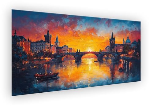 Malen Nach Zahlen Erwachsene Brucke, Malen Nach Zahlen Stadt Paint by Numbers DIY Handgemalt Ölgemälde Kit Mit Pinseln und Acrylfarbe Knitterfreie Leinwand Kit Geschenk für Wanddeko 60x120cm XD-485 von Lixfagng