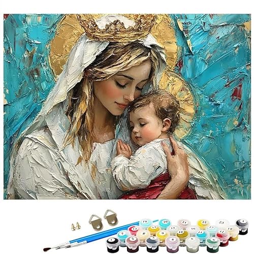 Malen Nach Zahlen Erwachsene Engel Frau, Malen Nach Zahlen Kinder ab 7 mit Pinseln und Acrylfarben DIY Ölgemälde Set Basteln Leinwand Bild Erwachsene, Home Deko Geschenk 30x40CM Ohne Rahmen L8-198 von Lixfagng