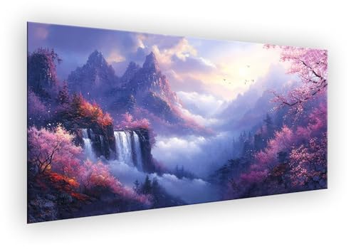 Malen Nach Zahlen Erwachsene Fallen, Wolken Malen Nach Zahlen DIY Paint by Numbers Handgemalt Ölgemälde Kit Mit 3 - Pinseln und Acrylfarbe knitterfreie leinwand Kit für Wanddeko Groß 40x80cm XD-886 von Lixfagng