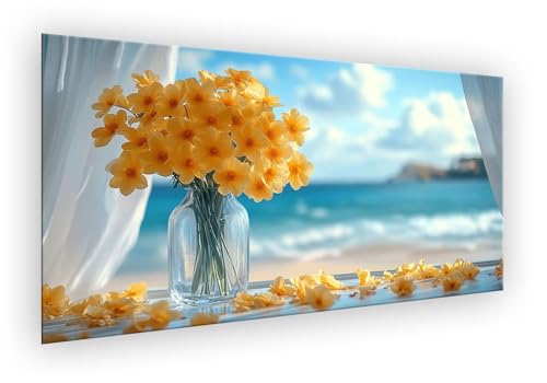 Malen Nach Zahlen Erwachsene Fenster, Malen Nach Zahlen Meerblick Paint by Numbers DIY Handgemalt Ölgemälde Mit Pinseln und Acrylfarbe Knitterfreie Leinwand Kit für Wanddeko Geschenk 70x140cm XD-335 von Lixfagng