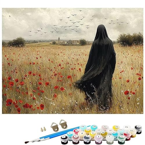 Malen Nach Zahlen Erwachsene Figur Blume Malen Nach Zahlen DIY Paint by Numbers Kit für Anfänger und Erwachsene mit 3 Pinseln und Acrylfarben für Deko Wohnzimmer Geschenk,Ohne Rahmen 40 x 50 CM L8-209 von Lixfagng