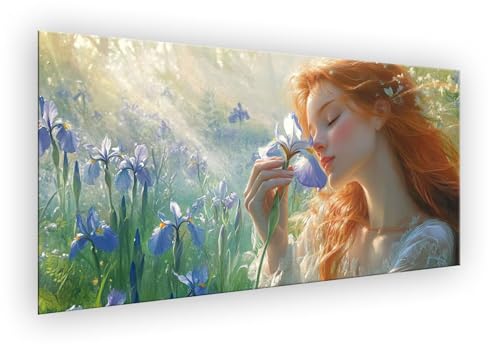 Malen Nach Zahlen Erwachsene Frau, Malen Nach Zahlen Romantisch Paint by Numbers DIY Handgemalt Ölgemälde Kit Mit Pinseln und Acrylfarbe Knitterfreie Leinwand Kit Geschenk für Wanddeko 40x80cm XD-853 von Lixfagng